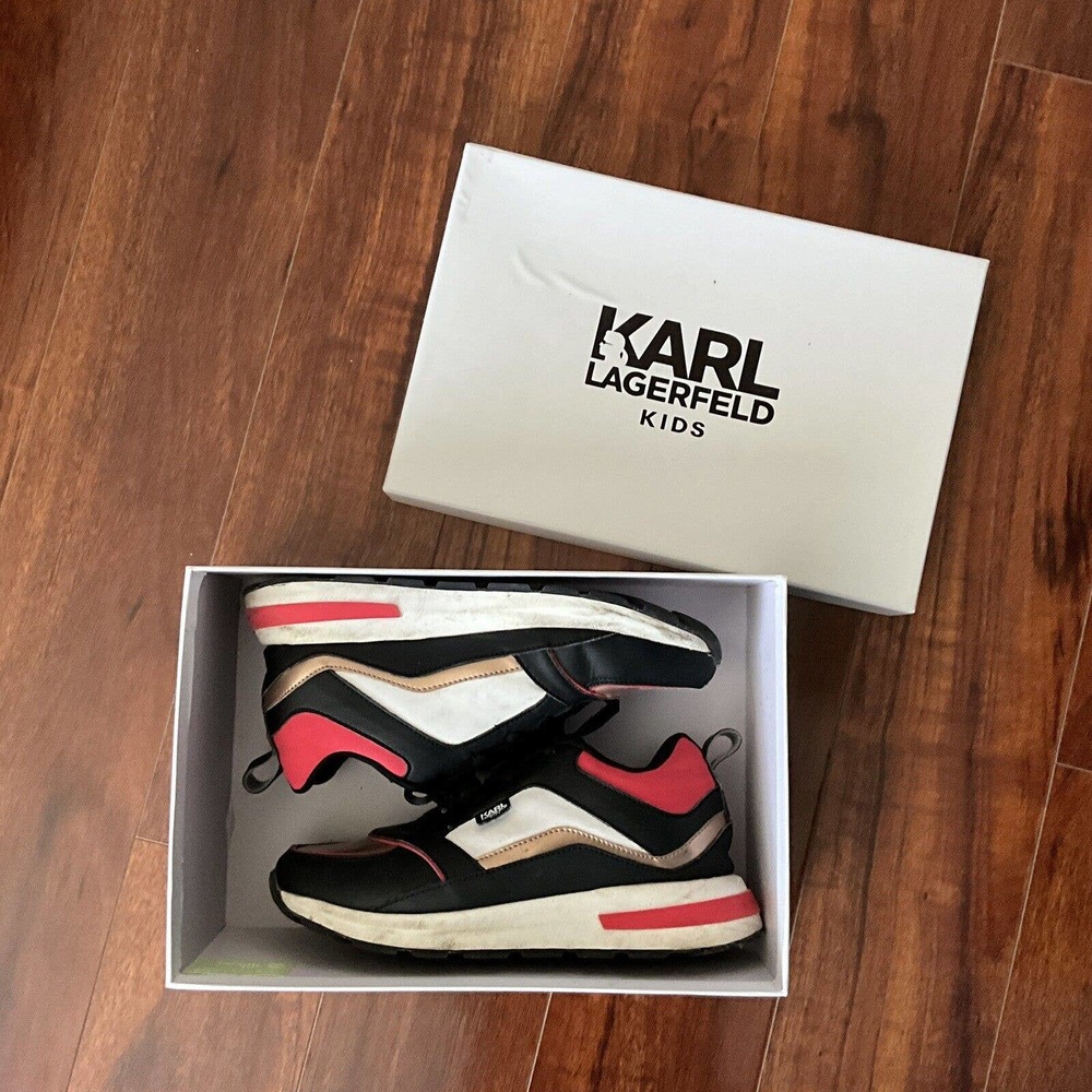 KARL LAGERFELD Kids laced low-top trainers size 5 boys Sneakers Shoes